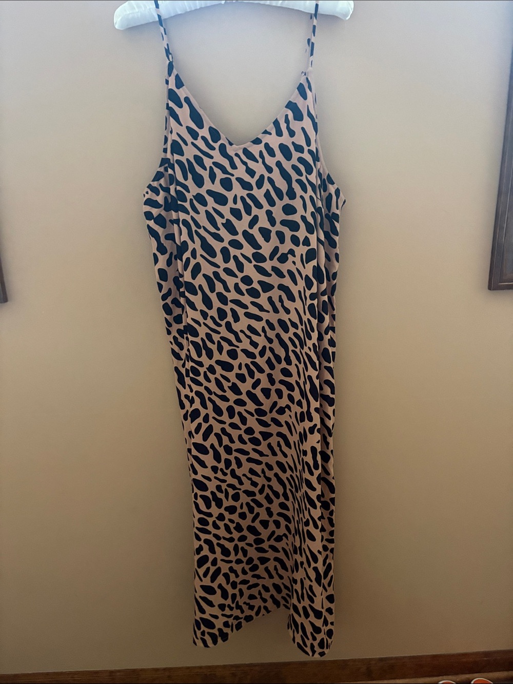 The Drop Mid-Size/Plus Leopard-Print Midi Slip Dress in Tan and Black XXL